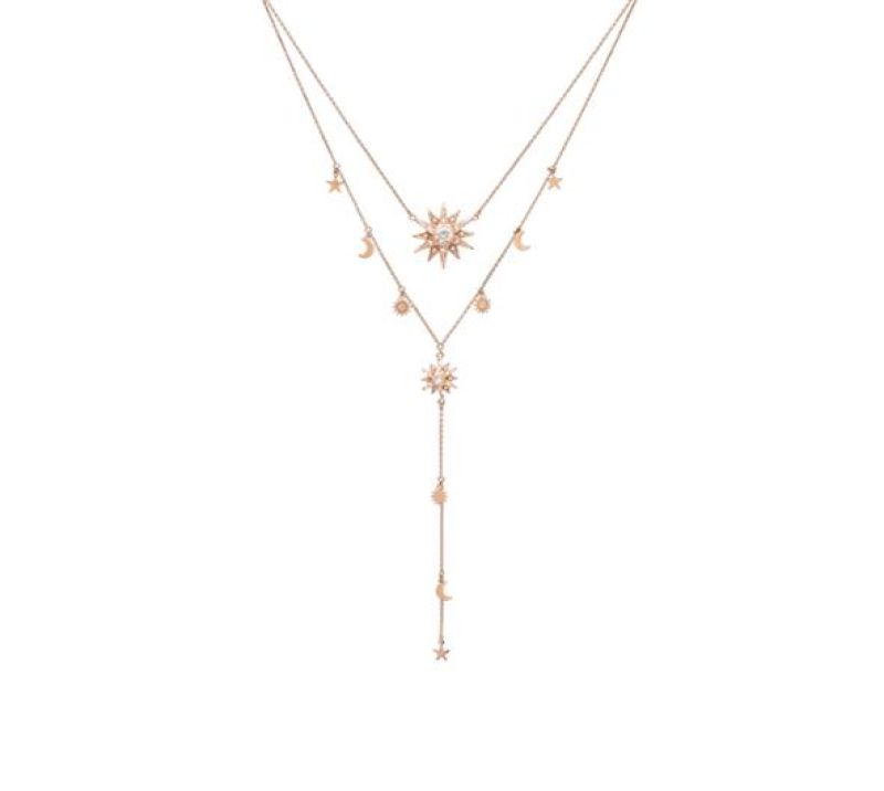 Y-Halskette Stern rosévergoldet